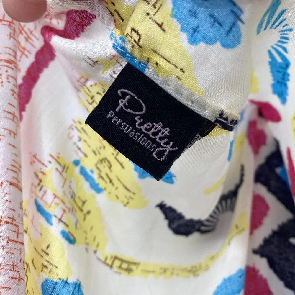 Pretty Persuasions Infinity Loop Scarf Rayon Tassel Hem Printed Boho Geometric